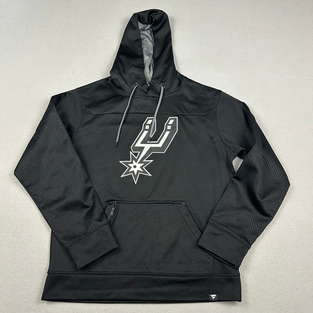 San Antonio Spurs Hoodie Men Medium Black Pullover Fanatics NBA Sweatshirt M